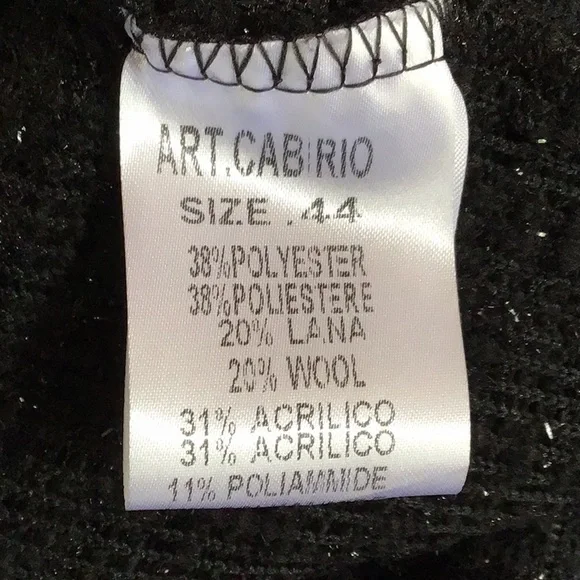 Camomilla knit jacket, black, glitter specs, 3/4 sleeves 44 - Picture 9 of 9